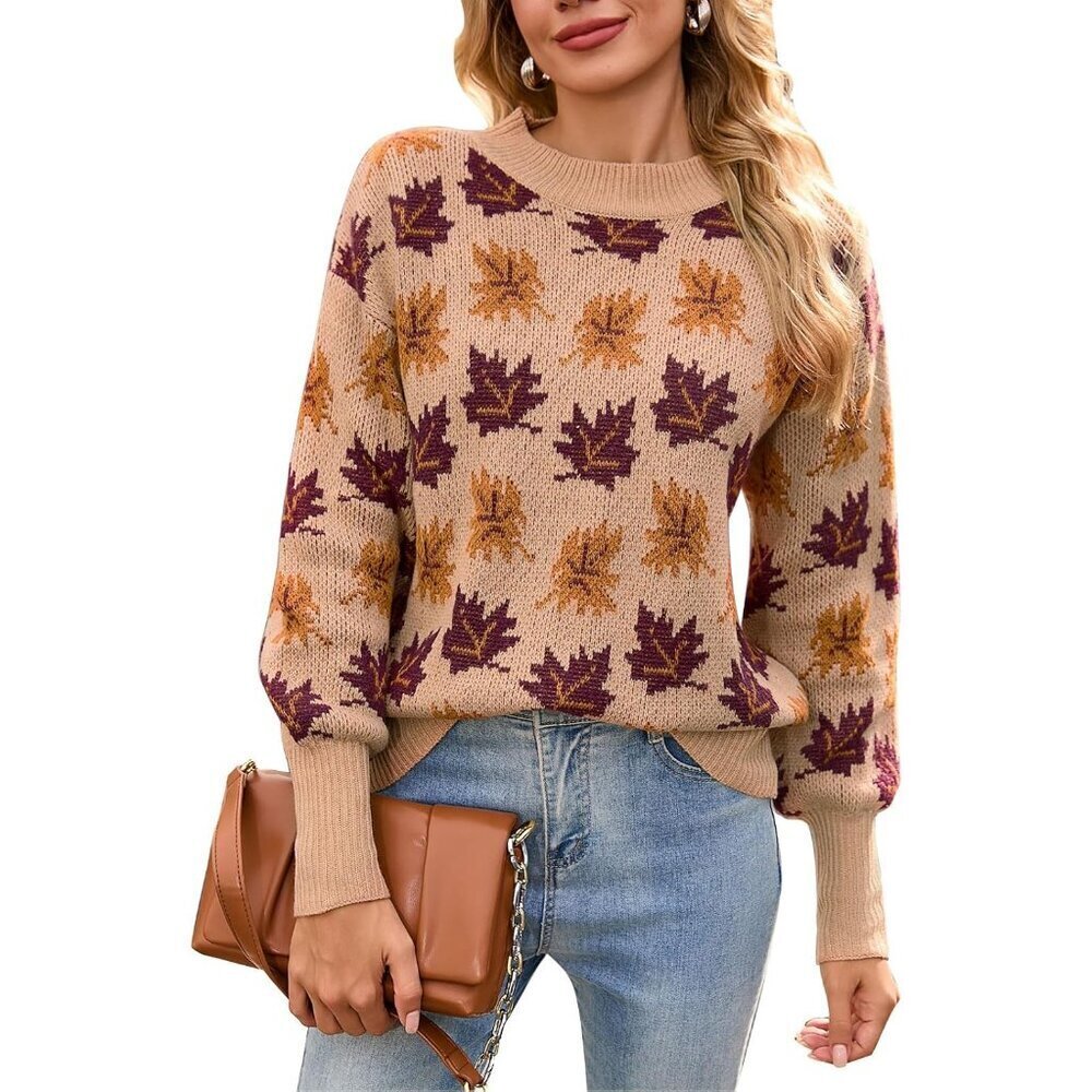Women's Knit Pullover Sweater Mock Neck Long Sleeve Fall Winter Casual